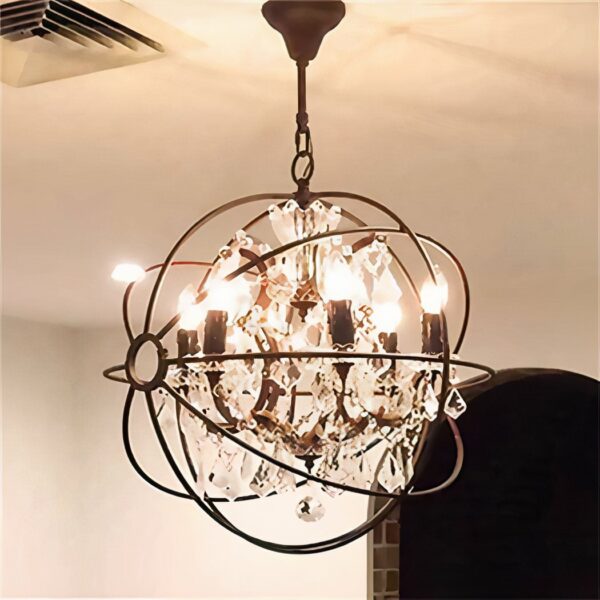 Black vintage crystal chandelier