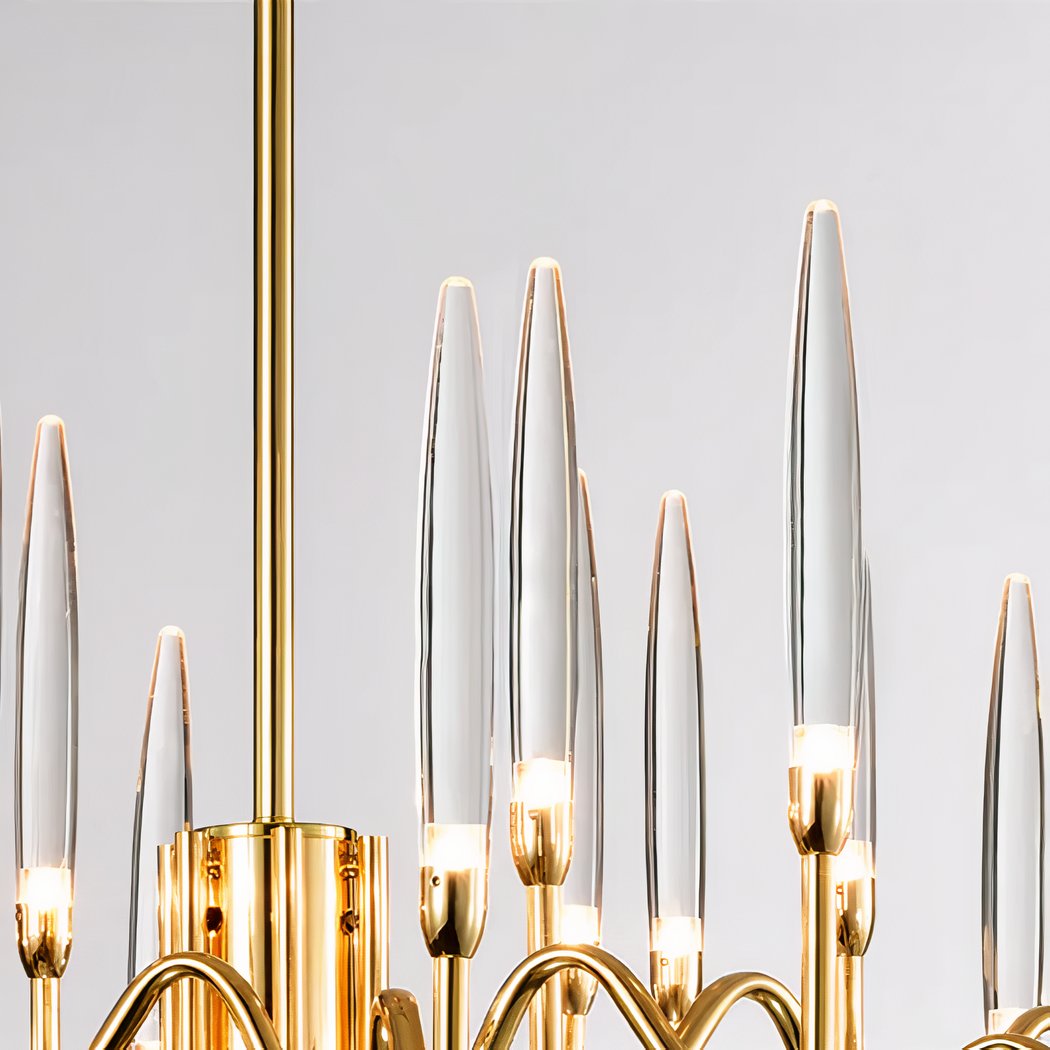 Bohemian candle chandelier in Nordic crystal