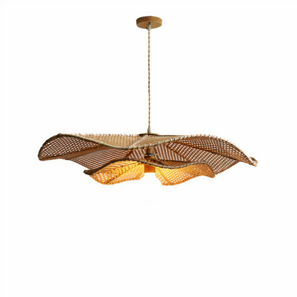 High-quality cane suspension in hand-woven rattan on a white background