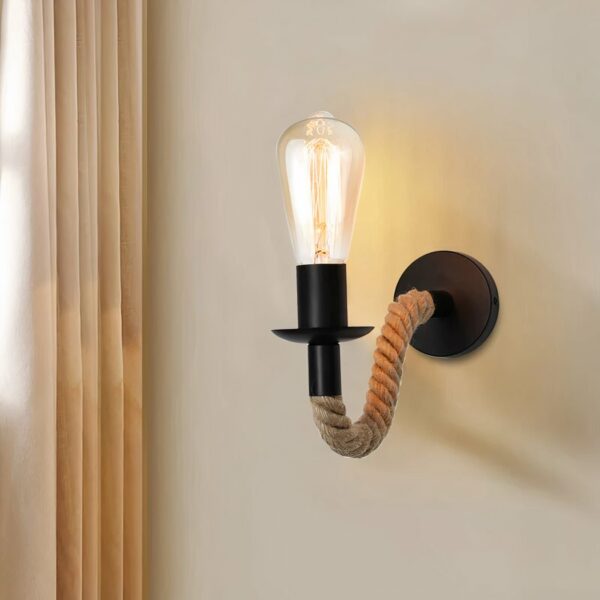 Industrial-style wall light bulb