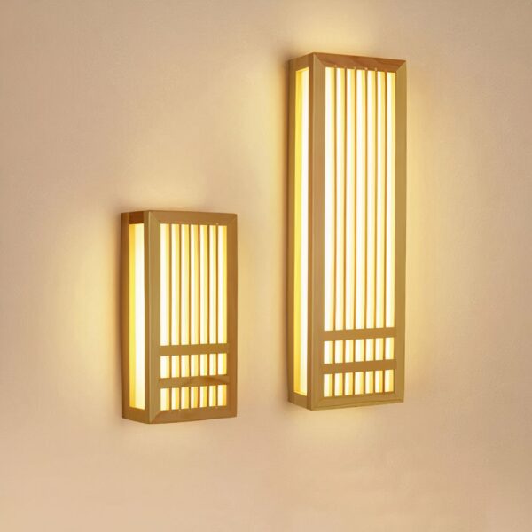 Japanese wooden wall light