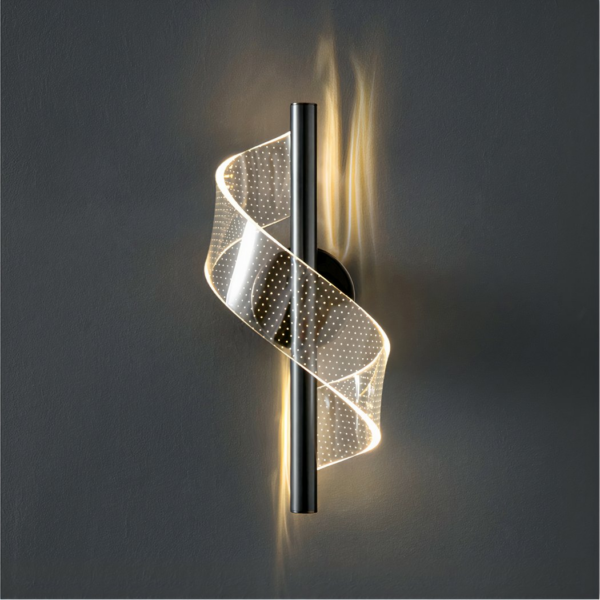 Luxurious Nordic-style modern wall light on grey background