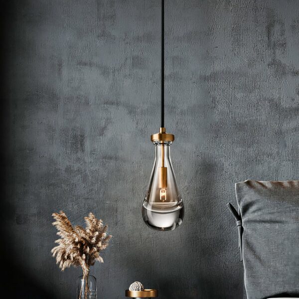 Luxurious crystal teardrop pendant light