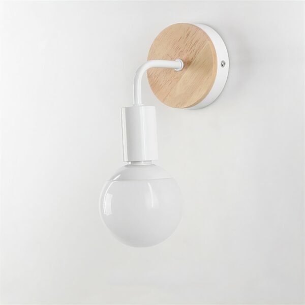 Modern minimalist white wrought iron wall light