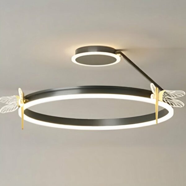 Round dragonfly LED ceiling light in a modern design