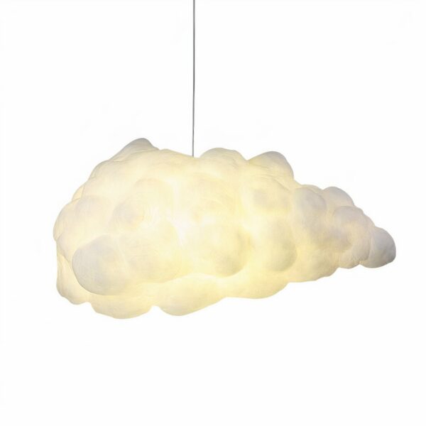 White cloud hanging lamp for children's room, presented on a white background