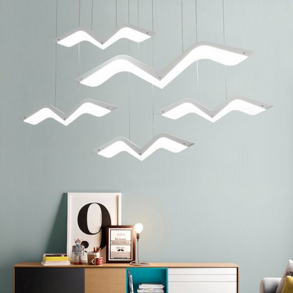 Modern Nordic-style Led bird hanging lamp for living rooms