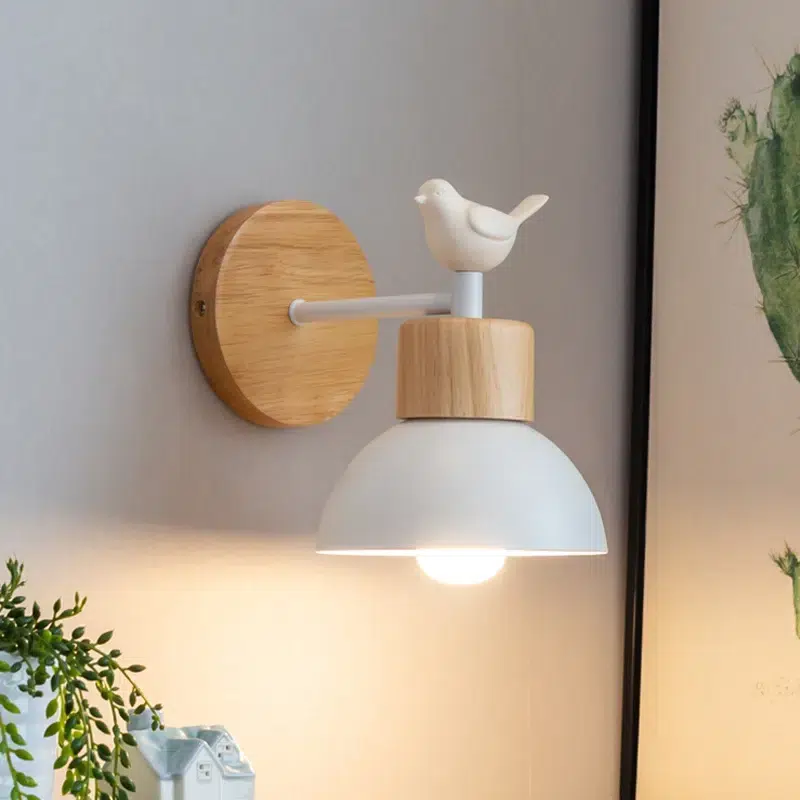Nordic-style wall lamp with bird motif