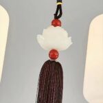 Lustre noir suspendu LED style chinois