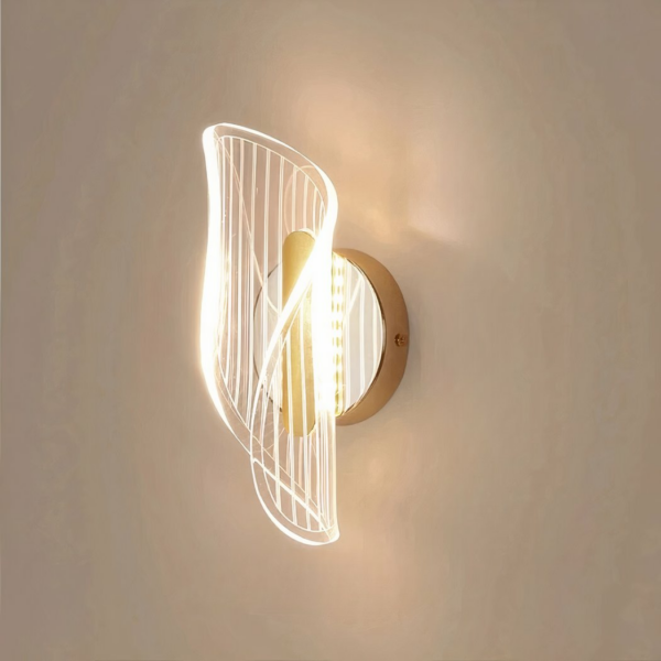 Applique murale LED créative au style nordique en acrylique sur fond gris