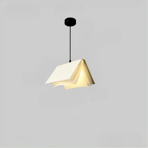 Modern LED Chandelier in Book Shape Modern LED chandelier in the shape of a book on a grey background