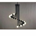 Wrought iron spider chandelier photographed from a different angle