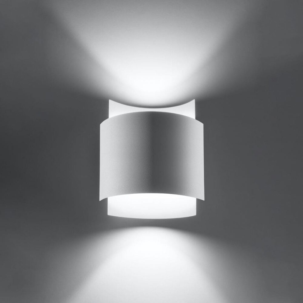 White or black steel dual-light wall light