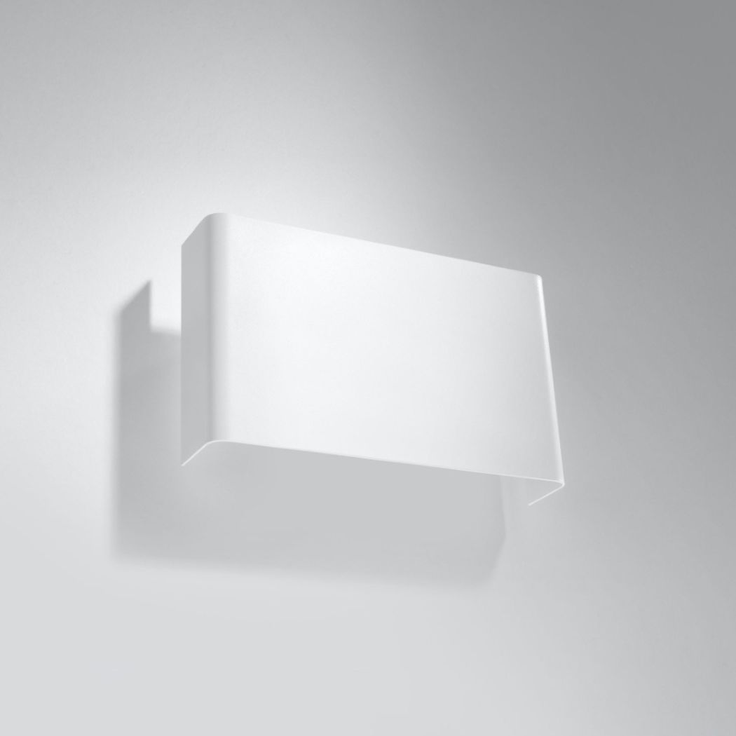 White rectangular block wall light with rounded corners