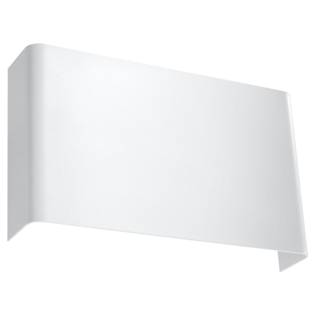 White angled folded wall light shown as a product shot on a plain background