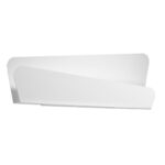 Twisted ribbon shaped white wall light shown as a product shot