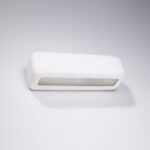 White rounded rectangular wall light with a frosted glass strip