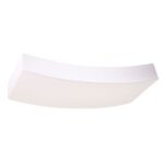 Curved white ceiling light with a rectangular tapered shade, shown unlit