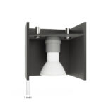 Technical cutaway diagram of the spotlight showing the LED module and 4mm wall thickness