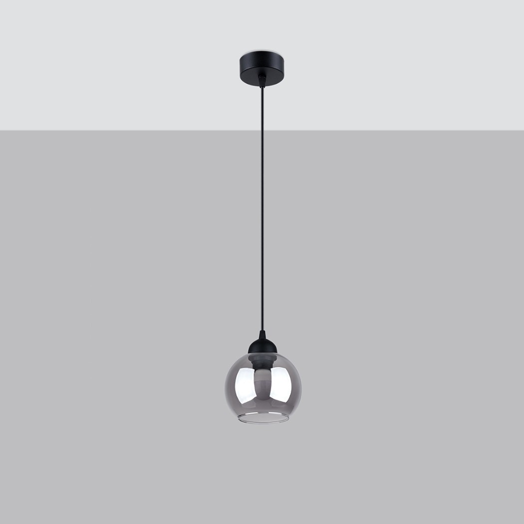 Modern Smoked Glass and Metal Pendant Light IMG 28 08 25 suspension moderne verre fume metal 2