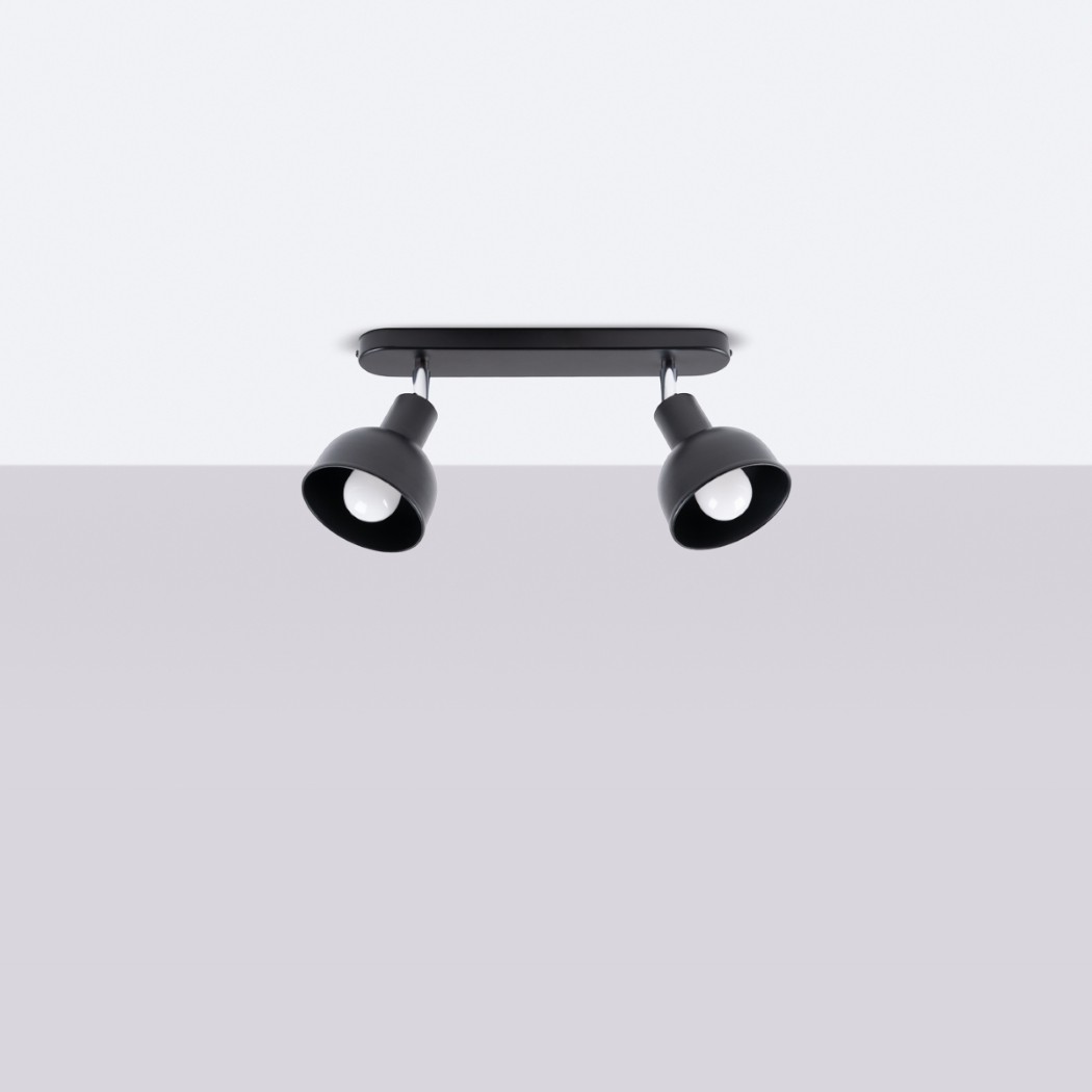 Black Ceiling Light with Adjustable Spotlights IMG 29 09 25 Lustre plafonnier noir spots orientables7