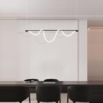 Suspension loft LED en acier noir - vue de côté