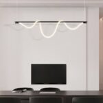 Suspension loft LED en acier noir - détail