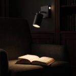 Adjustable spot wall light with switch, 2 colours