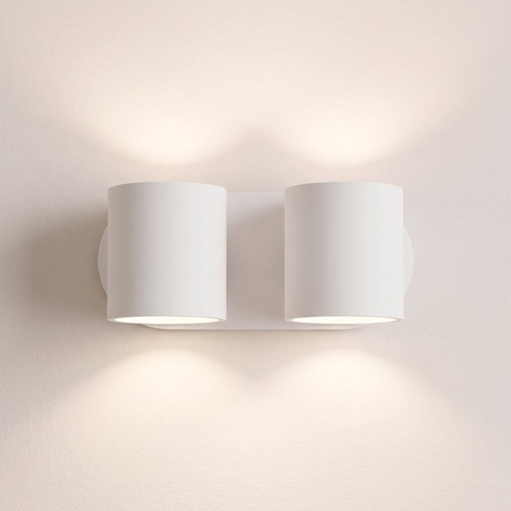 Modern double cylinder aluminium wall light