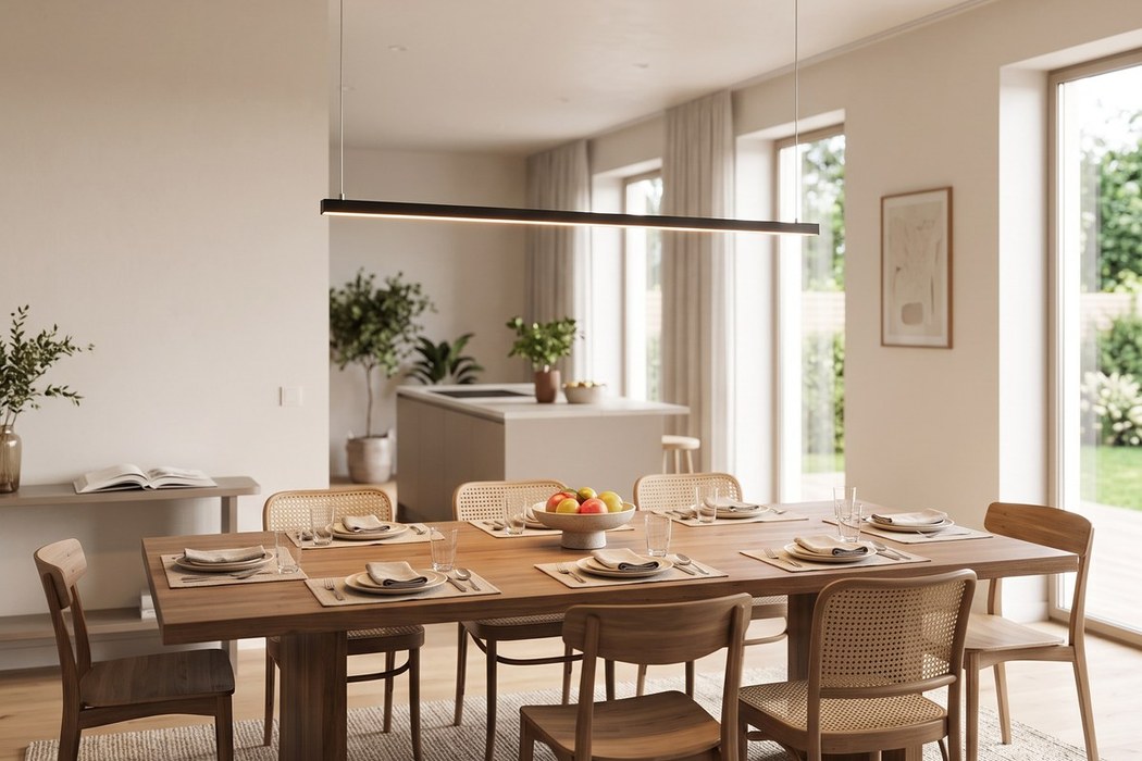 LED batten pendant light, 200 cm, 3 finishes