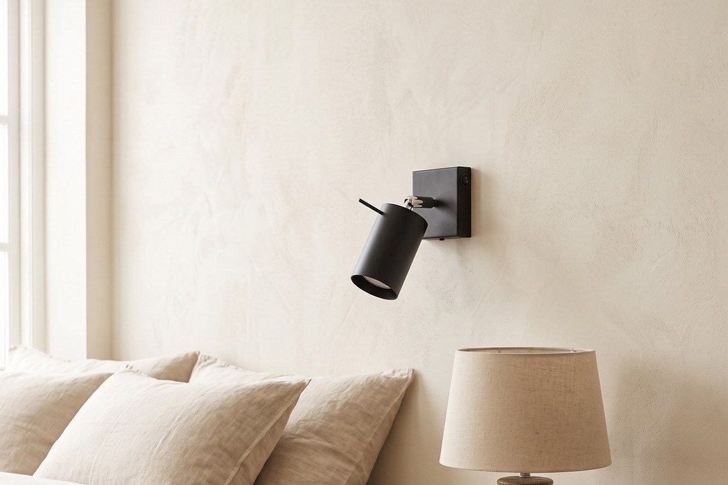 Adjustable spot wall light with switch, 2 colours