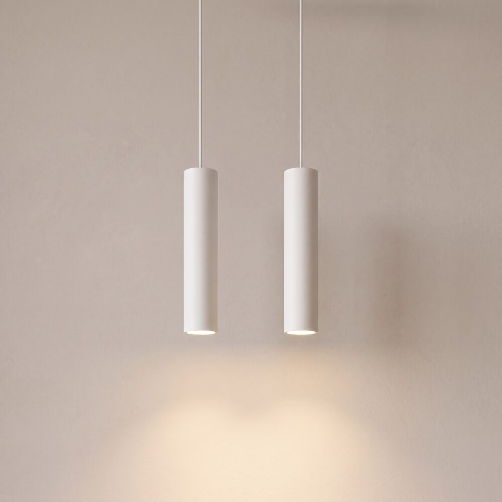 Two-tube metal pendant light