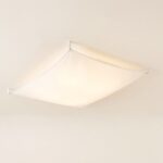 White fabric veil ceiling light, 130 x 105 cm