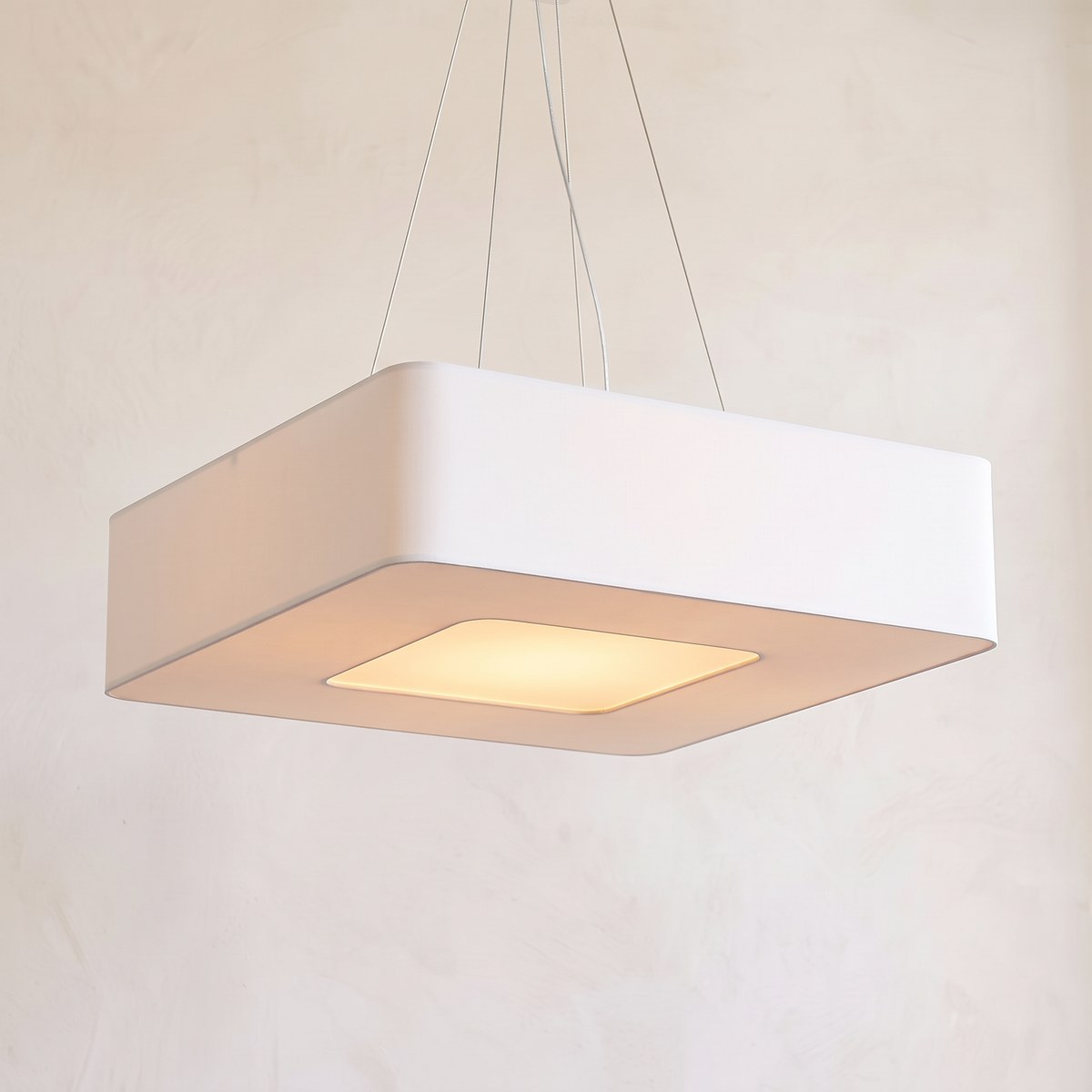 Square fabric shade pendant light, 80 cm, 2 colours Square fabric shade pendant light, 80 cm, 2 colours