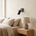 Adjustable spot wall light with switch, 2 colours